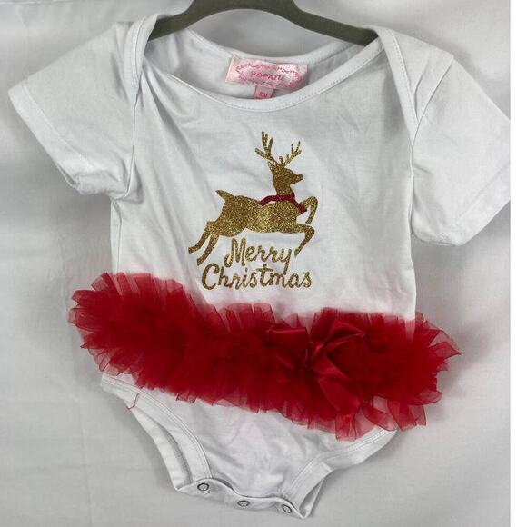 NWOT Popatu Merry Christmas Tulle One Piece 18M - Picture 1 of 2